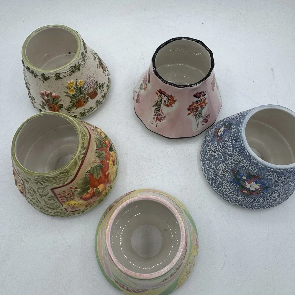 Yankee Candle & 1 PAC Small Shade Topper 5 Pc Lot Fall Summer Floral Vintage
